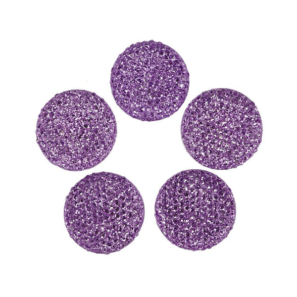 Round Self Adhesive Diamond Cluster Gems, 3/4-Inch, 10-Count, Purple