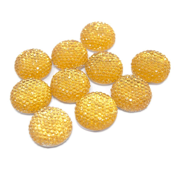 Round Self Adhesive Diamond Cluster Gems, Gold, 18mm, 10-Count