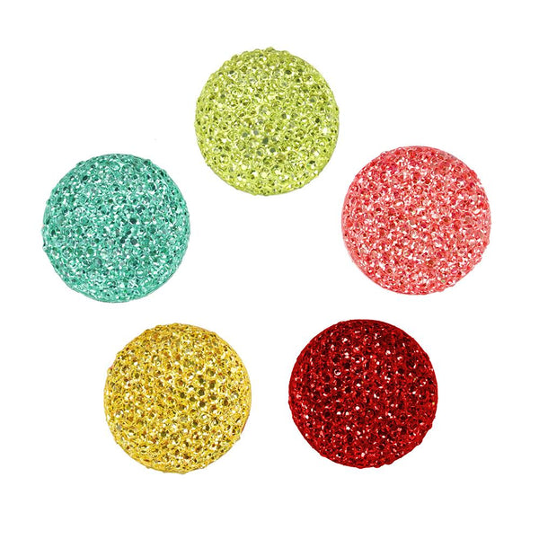 Round Self Adhesive Diamond Cluster Gems, 3/4-Inch, 10-Count