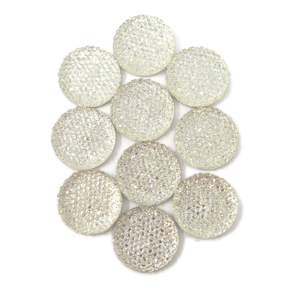Round Self Adhesive Diamond Cluster Gems, Clear, 24mm, 10-Count