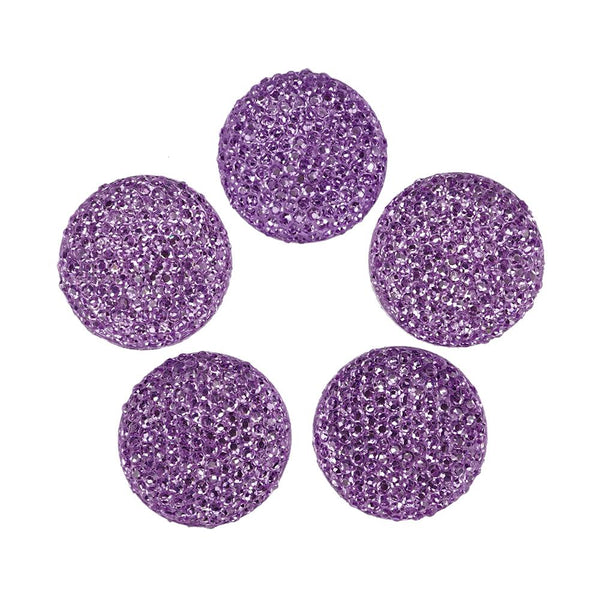 Round Self Adhesive Diamond Cluster Gems, 1-Inch, 10-Count, Purple