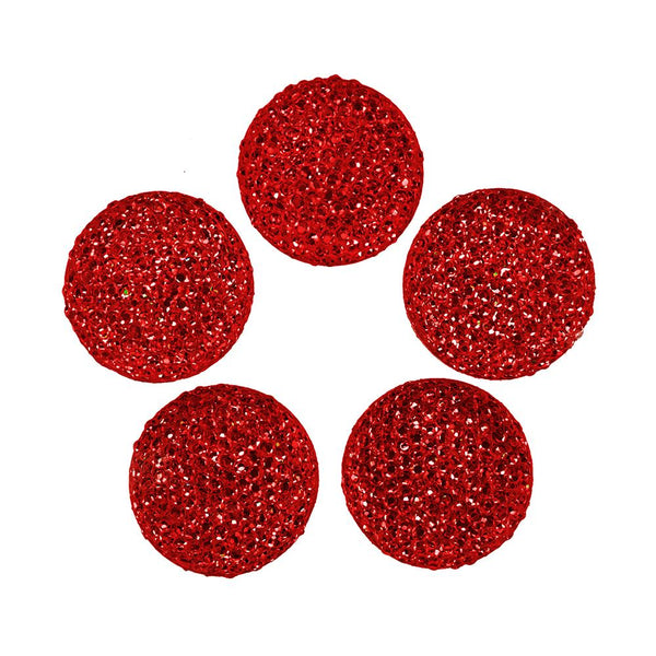 Round Self Adhesive Diamond Cluster Gems, 3/4-Inch, 10-Count, Ruby