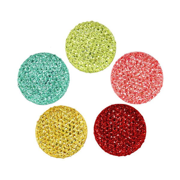 Round Self Adhesive Diamond Cluster Gems, 1-Inch, 10-Count