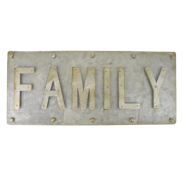 Galvanized Family Sign, 14-Inch