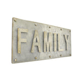 Galvanized Family Sign, 14-Inch