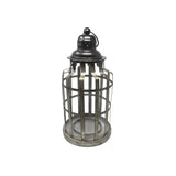 Galvanized Round Metal Cage Lantern, 17-Inch