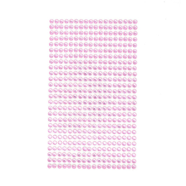 Round Adhesive Diamond Gem Stickers, 4mm, Pink