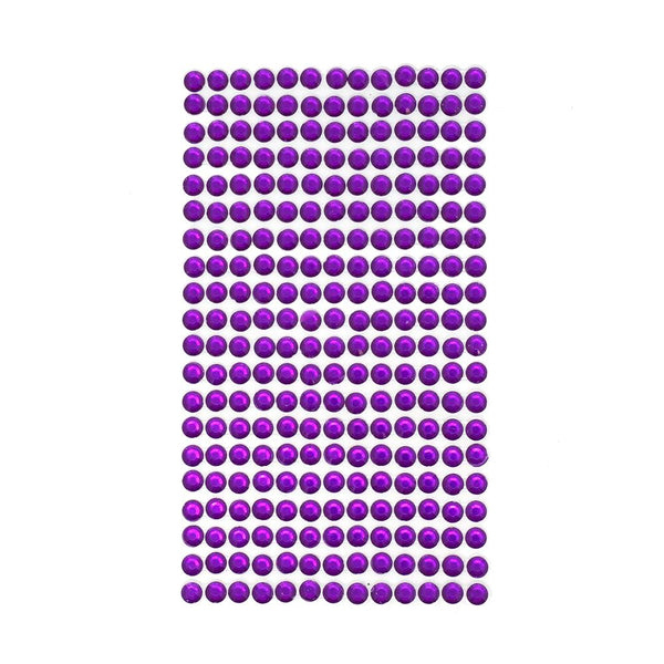 Round Adhesive Diamond Gem Stickers, 6mm, Purple