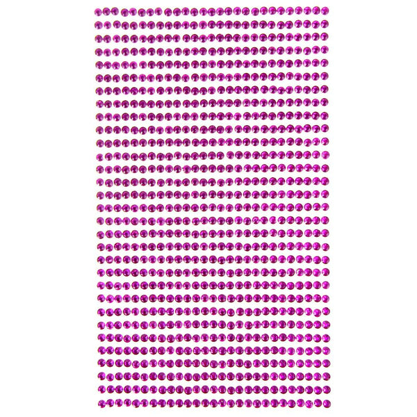 Round Adhesive Diamond Gem Stickers, Purple, 3mm