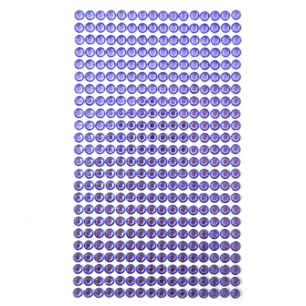 Round Adhesive Diamond Gem Stickers, Iris, 5mm