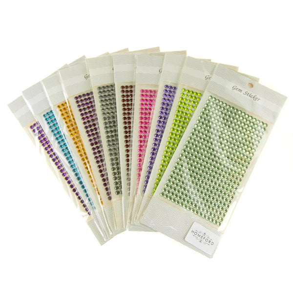 Round Adhesive Diamond Gem Stickers, 5mm