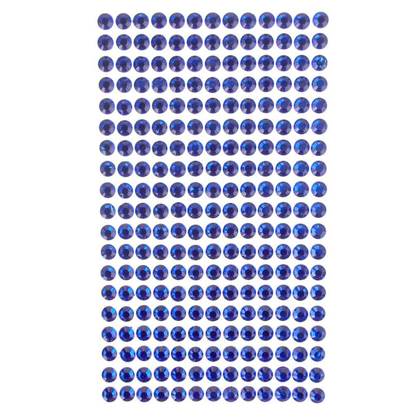 Round Adhesive Diamond Gem Stickers, Sapphire, 6mm