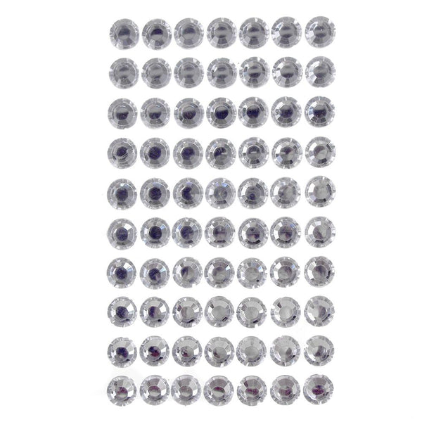 Round Adhesive Diamond Gem Stickers, Clear, 12mm