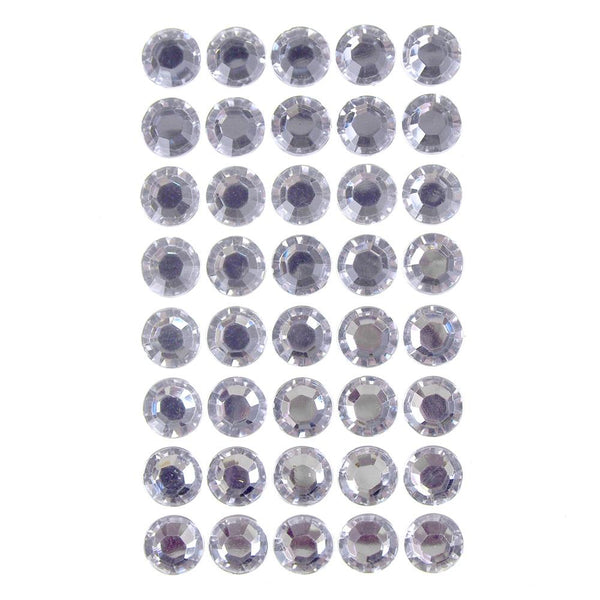 Round Adhesive Diamond Gem Stickers, Clear, 16mm