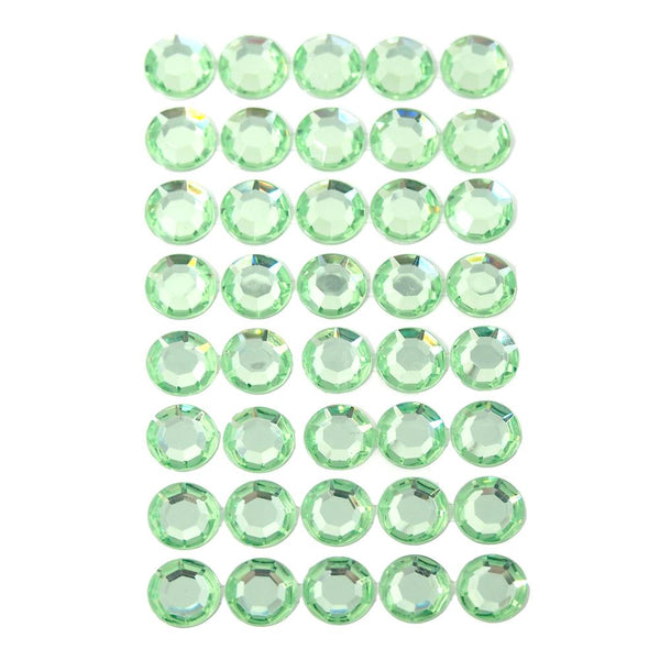 Round Adhesive Diamond Gem Stickers, Lime, 16mm