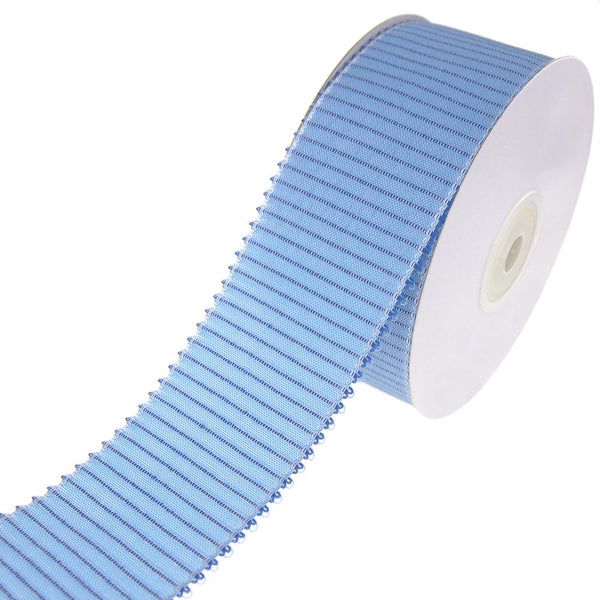 Decorative Vertical Lines Woven Ribbon, Blue, 1-1/2-Inch, 10-Yard