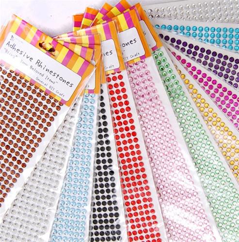 Self Adhesive Rhinestone Circle, 6mm, 72-count