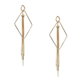 Hanging Diamond Tassel Earrings, 6-Inch