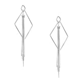 Hanging Diamond Tassel Earrings, 6-Inch