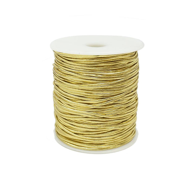 Elastic Stretch Jewelry Cord, Gold, 1.5mm, 100-Yard