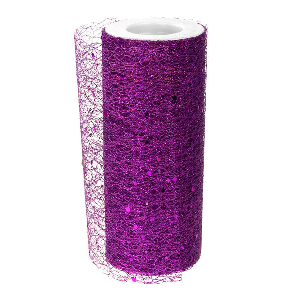 Glitter Confetti Mesh Roll, 6-Inch, 10-Yard, Purple
