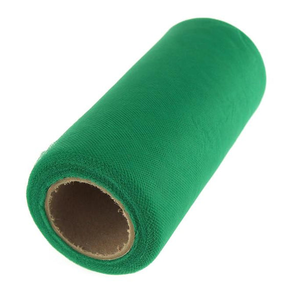Premium American Tulle Spool Roll, Made in the USA, 6-Inch, 25 Yards, Emerald