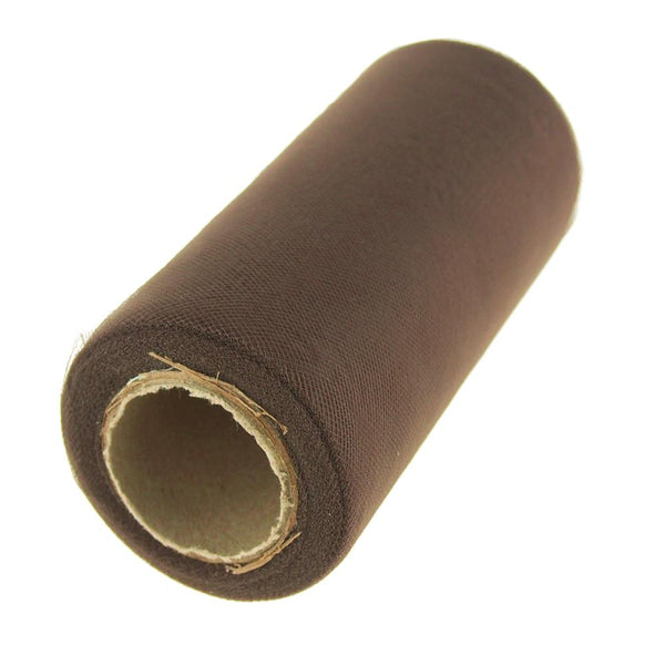 Premium American Tulle Spool Roll, Made in the USA, 6-Inch, 25 Yards, Espresso
