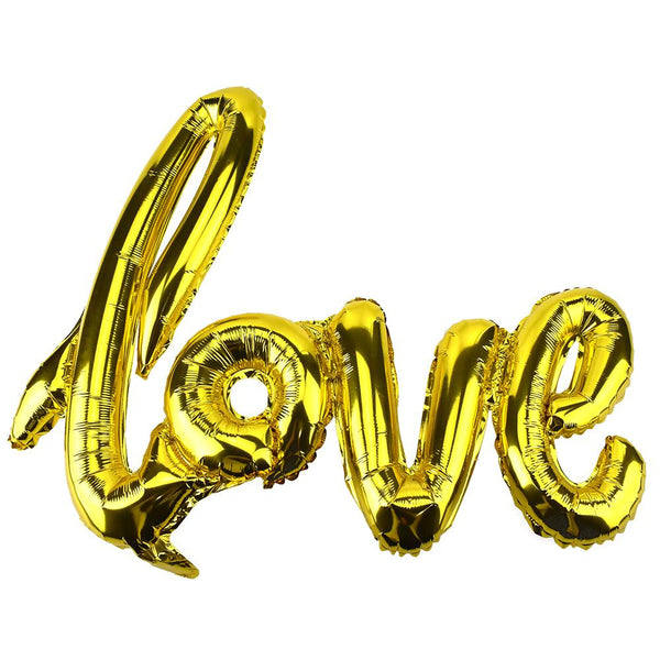 Script 'Love' Foil Balloon, Gold, 29-Inch