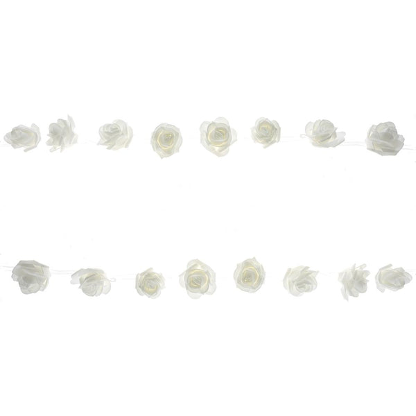 Foam Rose Hanging Garland, White, 56-Inch