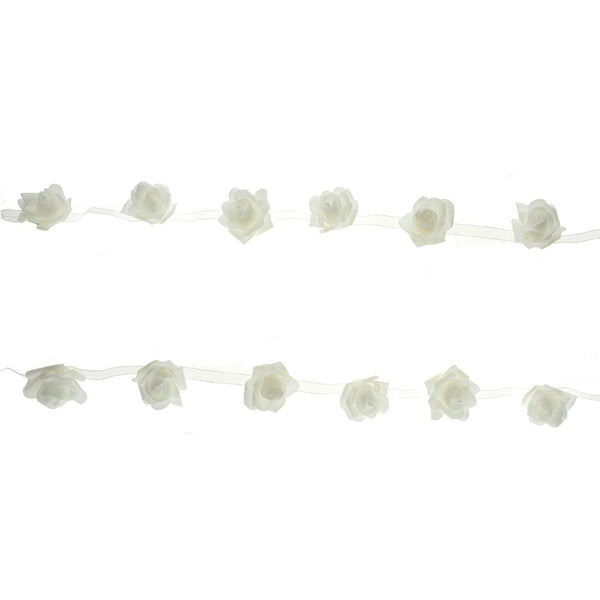 Foam Rose Hanging Garland, White, 56-Inch