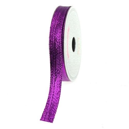 Solid Metallic Holiday Christmas Wired Ribbon, 3/8-Inch, 10 Yards, Purple