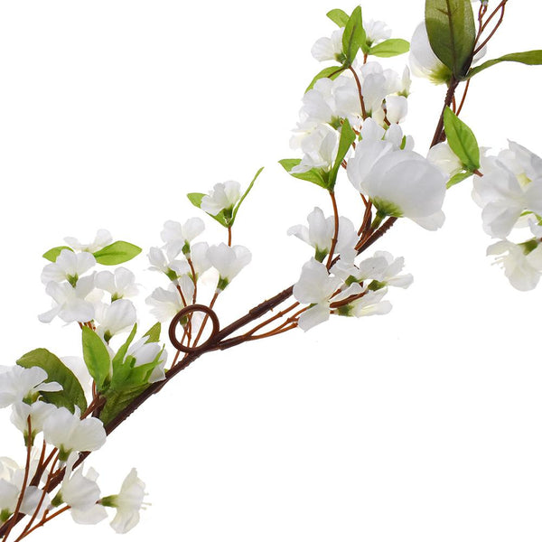 Artificial Cherry Blossom Garland, Cream, 6-Feet