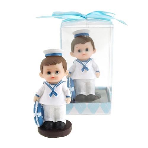 Baby Sailor Outfit Polyresin Favors, 3-1/4-Inch, Light Blue