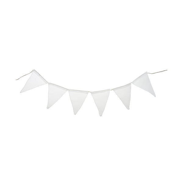 Faux Jute Triangle Banner, 6-Inch x 8-Inch, White, 6-Count