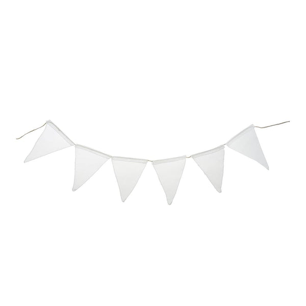 Faux Jute Triangle Banner, 8-Inch x 10-Inch, White, 6-Count