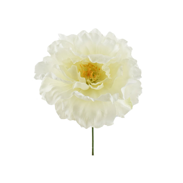 Artificial Peony Pick, Cream, 8-Inch
