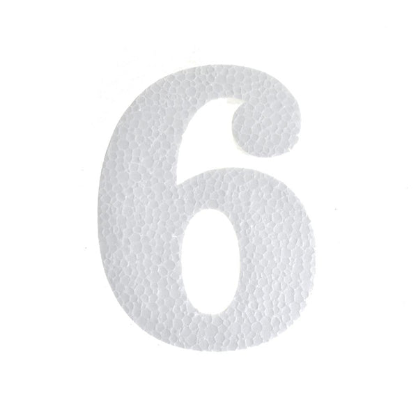 Craft Styrofoam Number Cut Out "6", 4-3/4-Inch, 12-Count