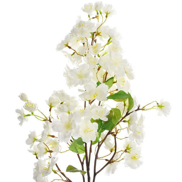 Artificial Cherry Blossom Branch Spray, Cream, 41-Inch