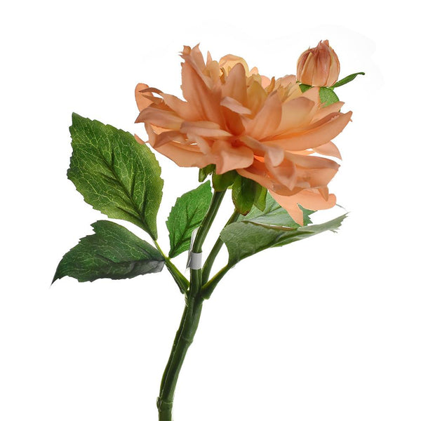 Artificial Dahlia Spray, Coral, 13-Inch