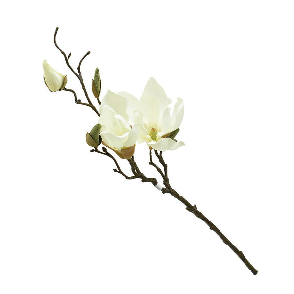 Artificial Magnolia Spray, Cream, 19-Inch