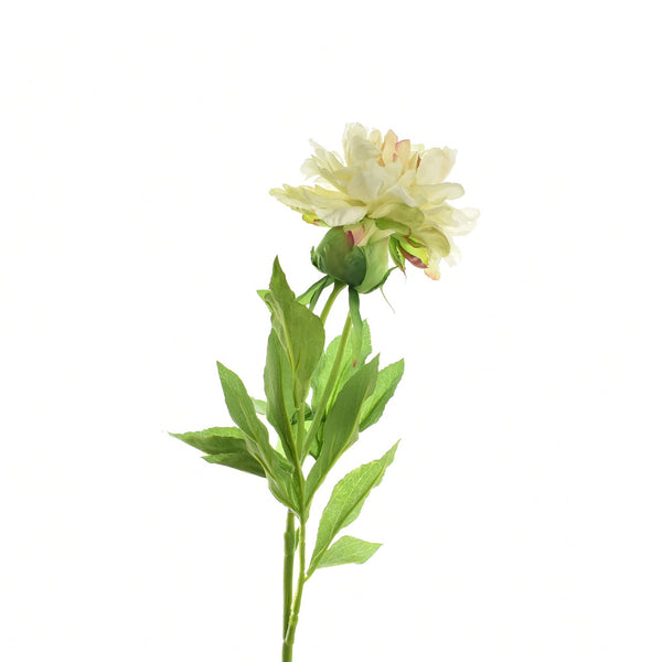 Artificial Peony Flower Spray, 28-Inch, Cream