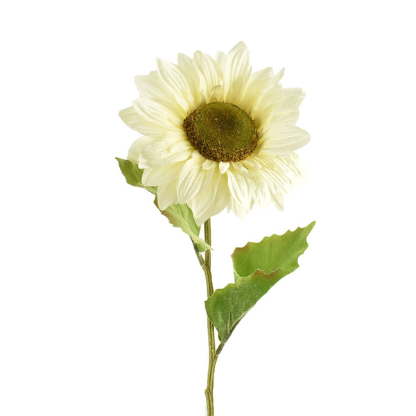 Artificial Sunflower Spray, Cream, 24-Inch