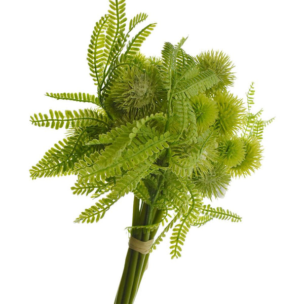 Artificial Thistle Bundle Spray, Green, 12-Inch