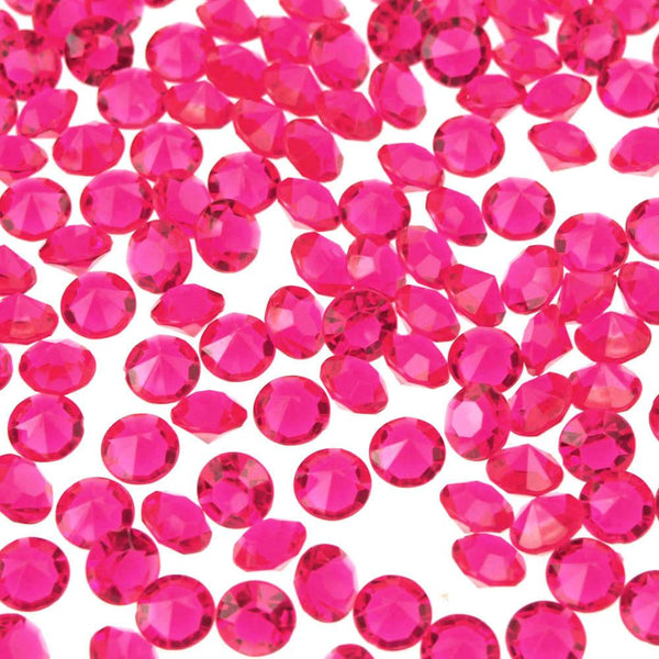 300 piece Small Gemstone Diamonds Table Confetti, 3/8-inch, Fuchsia