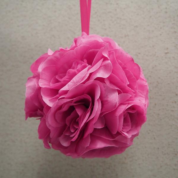 Silk Flower Kissing Balls Wedding Centerpiece, 6-Inch, Fuchsia