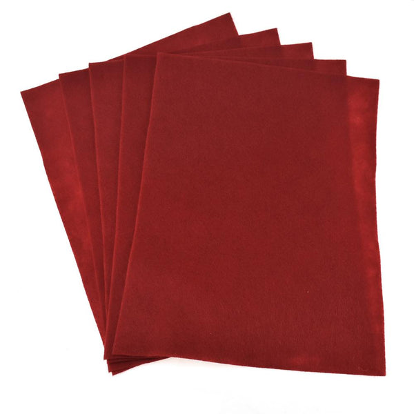 Premium Craft Felt Sheets, 8-1/2-Inch x 11-Inch, 5-Count, Burgundy