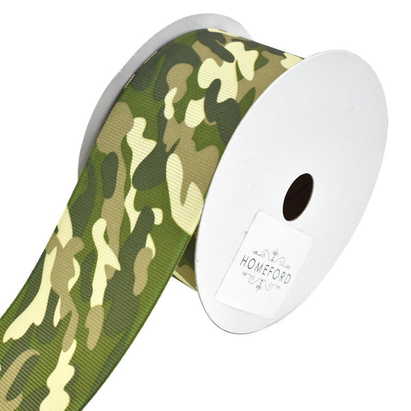Camouflage Grosgrain Ribbon, 2-Inch, 10-Yard, Moss Green