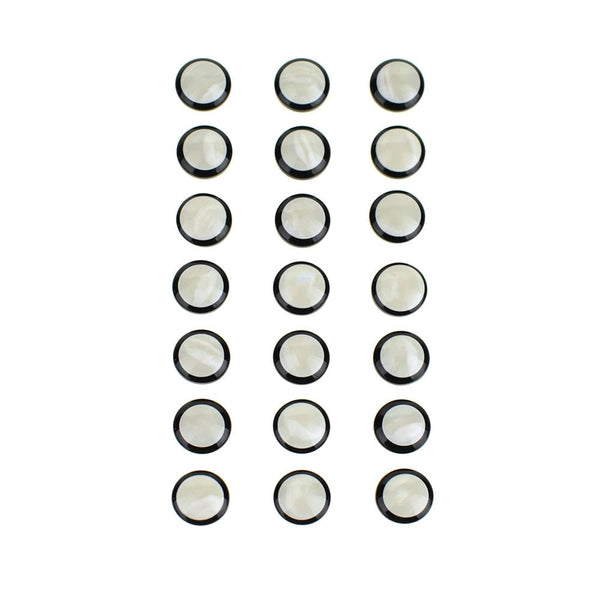 Black Edge Marble Styled Stone Stickers, 21-Count