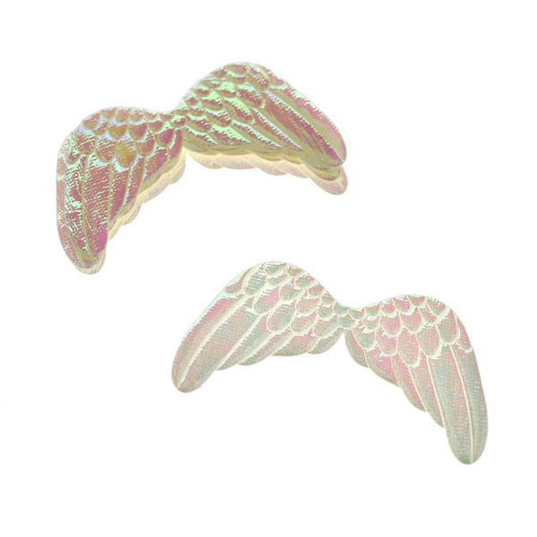Embossed Angel Wing Party Favor Embellishments, 3-Inch, 6-Count, White