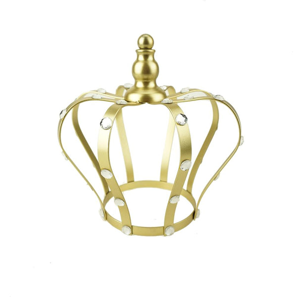 Royal Monarch Rhinestone Metal Crown, Gold, 8-Inch